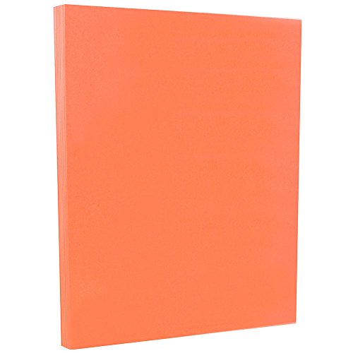 JAM PAPER Vellum Bristol 65lb Cardstock - 8.5 x 11 Coverstock - 147 gsm - Salmon - 50 Sheets/Pack - color: Salmon, size: 8.5" x 11"