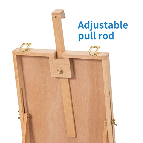 Falling in Art Beechwood Tabletop Easel Box | Sketchbox Table Easel with Storage Drawers, Portable Desktop Drawing Easel for Beginners and Professionals