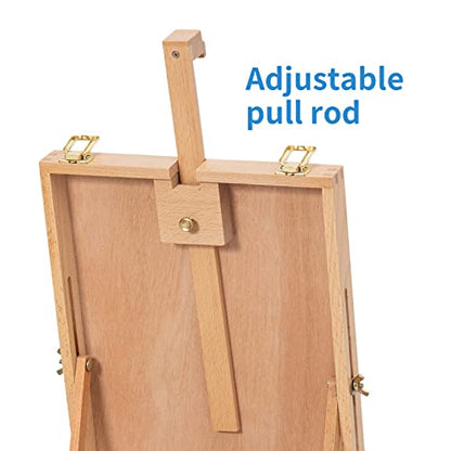Falling in Art Beechwood Tabletop Easel Box | Sketchbox Table Easel with Storage Drawers, Portable Desktop Drawing Easel for Beginners and Professionals
