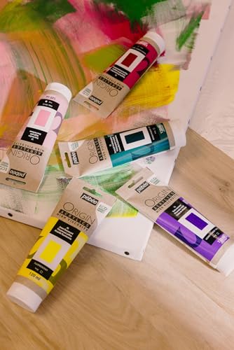 PEBEO Origin Acrylics 120ml Matte Acrylic Paint, Bright Pink | Warm playful pink in matte heavy-body acrylic - impasto texture and easy brushwork on canvas; made in France. - color: Bright Pink