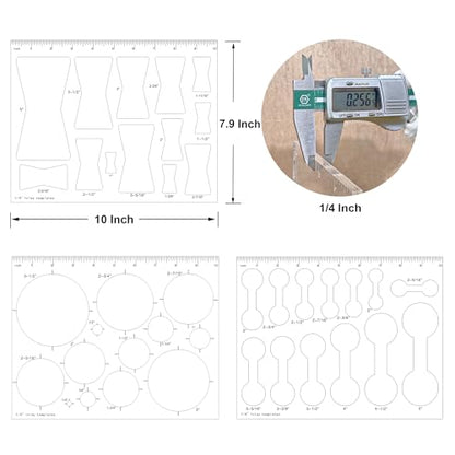 10 * 7.9 inches 13 in 1 Router Jig Kit for Woodworking - Bowtie, Circle Inlay & Decorative Templates - style: 1 Pack Circle