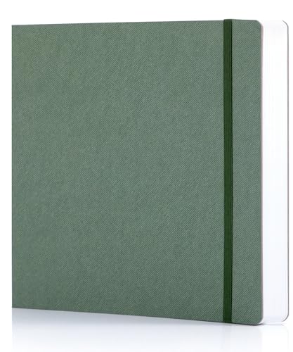 Hardcover Sketch Book, 8.3x8.3, 96 Sheets, Sketchbook for Drawing, Green | Ideal Gift For Kids Adults,200GSM Watercolor Heavyweight Lay-Flat Art Journal,Drawing pad for Adults - color: Green