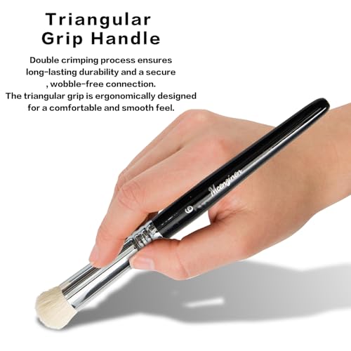 6 Pcs Detail Paint Brush Set | Copper Tube, Double-Wire Binding, Birch Wood Circular Grip for Oil, Watercolour, Acrylic & Digital Art - color: 6pcs Black Circular Brush Head Paintbrushes