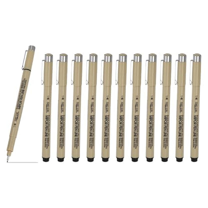 PATIKIL Fineliner Pens, 12 Pcs 1 1mm Fineliner Marker Black Waterproof Ink Archival Drawing Pens Art Supplies Set for Sketching Journaling Scrapbooking Artist Illustration - size: 1 1mm