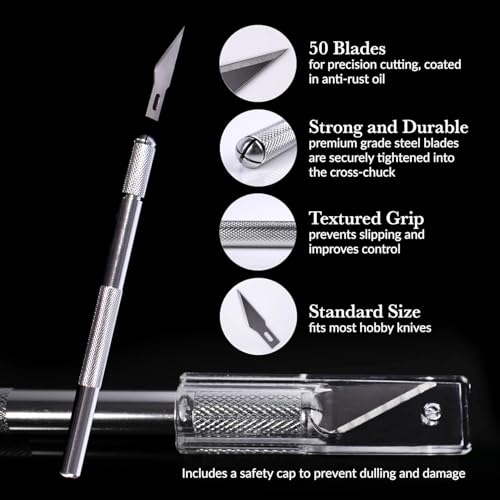 WA Portman Hobby Knife Set, 12pc Precision Craft Knife Set with 100 Blades - size: 12 Knives 100 Blades