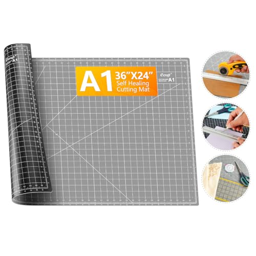 Large Self Healing Cutting Mat: 24" x 36" Double Sided 5-Ply Hobby Mat, A1 Rotary Cutting Sewing Mat for Crafts, Fabric,Sewing,Quilting,Scrapbooking,Projects,Grey/Black - color: Grey/Black, size: 36"L x 24"W