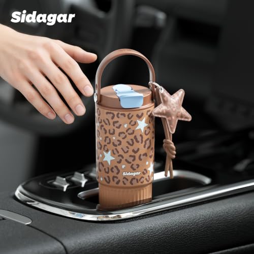 26 oz Insulated Stainless Steel Tumbler with Straw & Handle Black - color: Brown