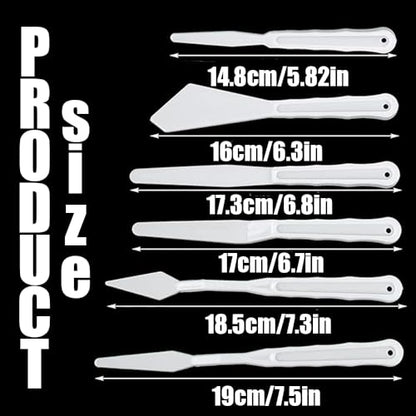 5 Sets 30Pcs Plastic Spatula Palette Knives, Palette Knife Set Thin and Flexible Art Knife Tools, Painting Knife for Mixing, Spreading, Scratching, Layering Colors, Watercolor Painting
