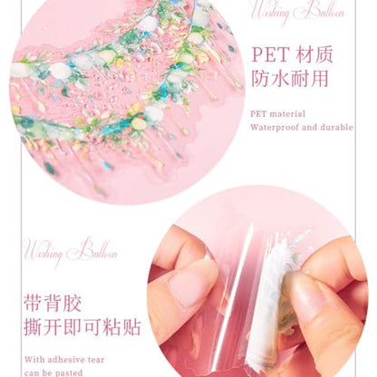 60 PCS Exquisite Fantasy Wishing Balloon Glitter Shiny PET Sticker - color: Wishing Balloon