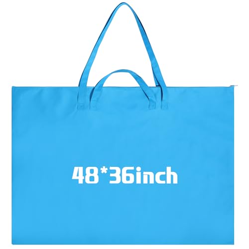 Abbylike 1 Pcs 48x36 Inch Art Portfolio Bag Blue Large Waterproof Nylon - color: Blue, size: 48 x 36 Inch
