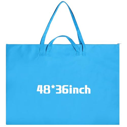 Abbylike 1 Pcs 48x36 Inch Art Portfolio Bag Blue Large Waterproof Nylon - color: Blue, size: 48 x 36 Inch