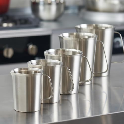 18/8 Stainless Steel Measuring Cup with Handle and Pour Spout, Commercial Kitchen Food Prep Pitcher for Restaurant, Bakery, Cooking and Ingredient Measuring, 24 OZ (3 Cup, 700 ML) - color: Flat Handle, size: 24 OZ (3 Cup, 700 ML)