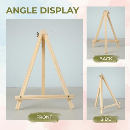 8 Pack Tabletop Wooden Easels, 11.8 in Adjustable Foldable Art Stand | Compact Folding Design, Adjustable Angle, For Kids, Students, Displays, Photos, Crafts And Small Canvas