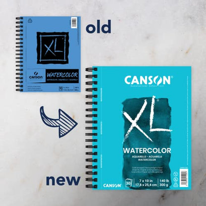 Canson XL Series Mixed Media and Watercolor Paper Pads, 9x12 in 60 Sheets and 7x10 in 30 Sheets - size: 9x12, style: Mixed Media + Watercolor Paper, 30 Sheets