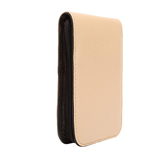 PU Leather Fountain Pen Case Roller Ball Pen Dispaly Holder Bag Pouch Beige 12 - size: Beige for 12 pens