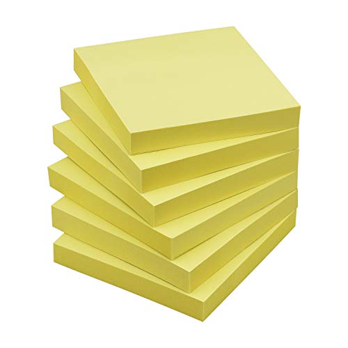 OSBOO Sticky Notes 3x3 with Bright Colors, 6 Pads 100 Sheets/Pad (Yellow) | Bright Yellow Self-Stick Notes Pads, 600 Sheets Total, Easy to Stick and Remove, Perfect for Office, School and Home - color: Yellow