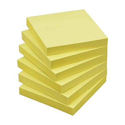 OSBOO Sticky Notes 3x3 with Bright Colors, 6 Pads 100 Sheets/Pad (Yellow) | Bright Yellow Self-Stick Notes Pads, 600 Sheets Total, Easy to Stick and Remove, Perfect for Office, School and Home - color: Yellow