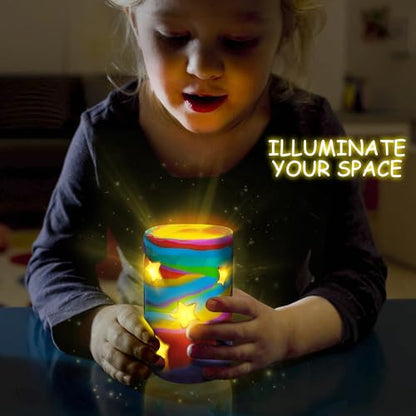 MHMYDIS Make Your Own Clay Luminaries - Arts and Crafts kit for Boys Girls and Teens Age 6 7 8 9 10 11 12 Year Old and up - Creative Clay Lantern Toys for 8-12 Year Olds - size: Large