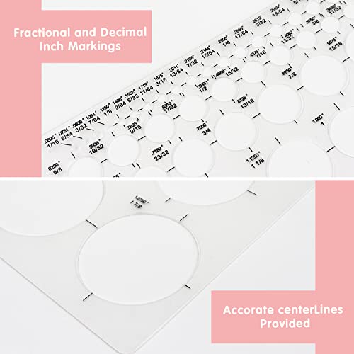 Tamaki Circle Template Circle Round Stencil Templates for Drafting for Office and School Building Formwork Drawings Templates, Large and Small Size, 3 Pack - size: 11.42 x 8.70 Inch