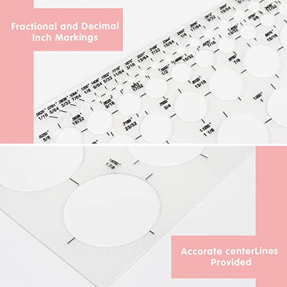 Tamaki Circle Template Circle Round Stencil Templates for Drafting for Office and School Building Formwork Drawings Templates, Large and Small Size, 3 Pack - size: 11.42 x 8.70 Inch