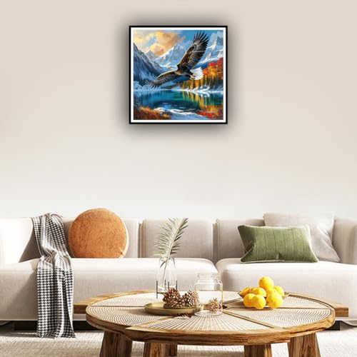 hill froeistung Eagle Diamond Art Painting Kits for Adults | Scenery Diamond Art for Beginners, 5D DIY Full Drill Round Gem Art Craft Home Wall Decor Gift 12x12 inch - color: HF-A105