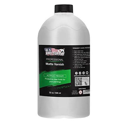 U.S. Art Supply 32 oz Acrylic Sealer, Matte Varnish for Acrylic Painting - size: 32-ounces