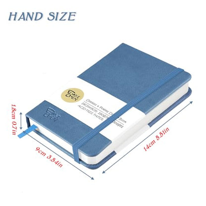 Mix Media Pad,3.5"x5.5" Small Hardcover Leather Art Sketchbook,60 Sheets(112lb/180gsm) Heavyweight Acid Free Artistic Painting Drawing Sketching Paper, Handy Pocket Journal Sketchbook.Dark Blue - color: 180gsm-dark blue