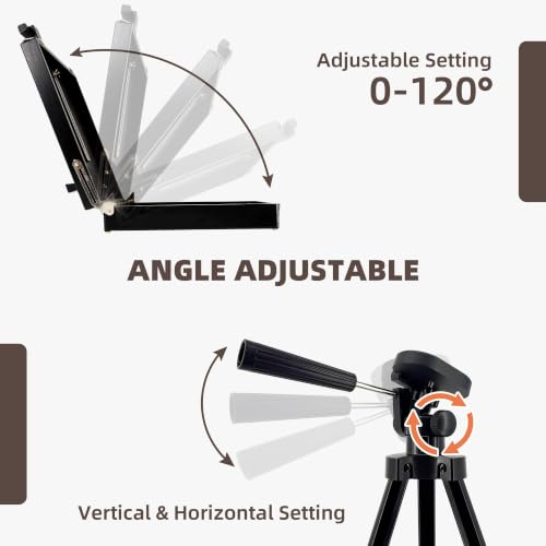 Black French Style Easel Sketch Box with Aluminum Tripod | Lightweight Black Aluminum Tripod, Adjustable Portable Plein Air Easel for Outdoor Painting, Sketching & Painting - color: Black