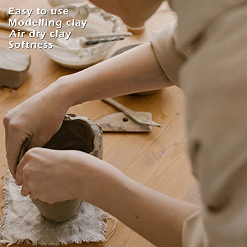 JOAWSOME Natural Air-Dry Clay Kaolin, Non-Toxic All-Purpose Compound 10LBs, All-Purpose Modeling Clay (Gray)
