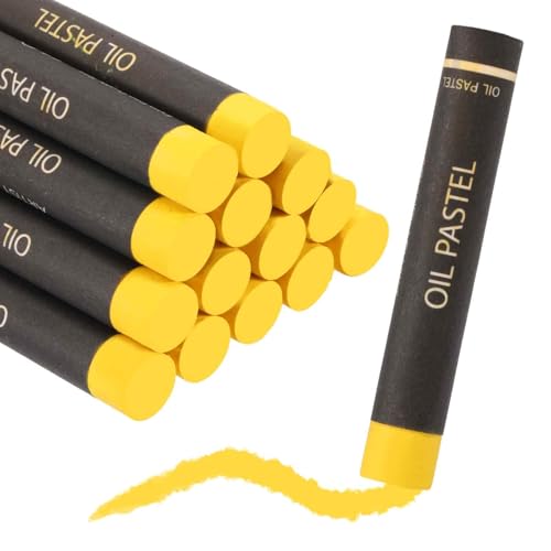 MECCANIXITY Soft Oil Pastels, Oil Pastel Crayons Vibrant Color Blendable Art Supplies for Painting Drawing Blending Painting Artists Beginners Professional(Yellow, Pack of 16) - color: Yellow