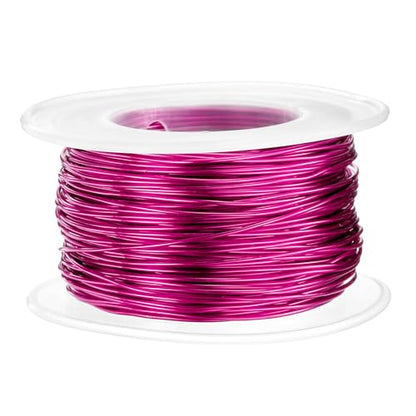 HARFINGTON 20 Gauge Aluminum Craft Wire 0.8mm 98.5ft Flexible Bendable Anodized Metal Jewelry Sculpting Wire for Jewelry Making Modelling Craft DIY, Rose Red - color: Rose Red, size: 30M x 0.8mm