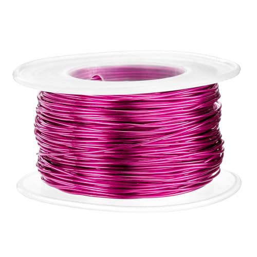 HARFINGTON 20 Gauge Aluminum Craft Wire 0.8mm 98.5ft Flexible Bendable Anodized Metal Jewelry Sculpting Wire for Jewelry Making Modelling Craft DIY, Rose Red - color: Rose Red, size: 30M x 0.8mm