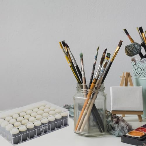 40 Pcs Finger Sponge Daubers with Storage Box for Painting Chalk Ink Card Making Drawing, Finger Painting Sponge Craft Drawing Sponge Dauber Set, Fingerpaint Drawing Sponge Foam