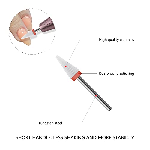 Ceramic Nail Drill Bit 10Pcs-3/32 Nail Drill Bits for Acrylic Nails,Professional Electric Nail Drill for Crystal Nail Extension Nail Removal,The Short Handle Does Not Shake. - size: Combo 01