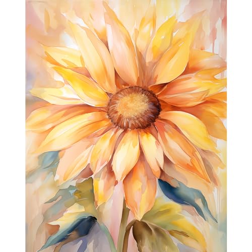 Natuyalo Paint by Numbers Kit for Adults - Sunflower DIY Adult Paint by Number Kits Flowers Acrylic Canvas Painting for Adults Beginners Kids Art Crafts Without Frame, 16x20 Inch - color: ART-01