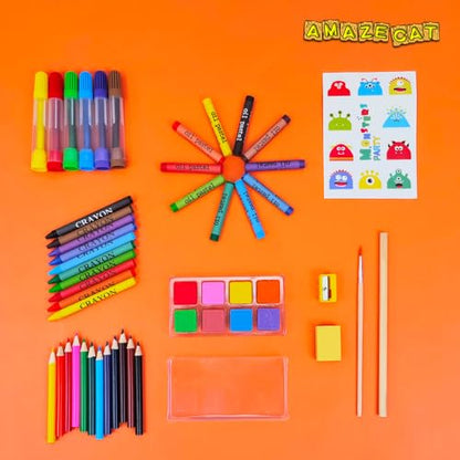 AmazeCat 59-Pack Deluxe Drawing Art Set,Art Supplies, Crafts Drawing Painting Kits Christmas Birthday Gifts for Teens Girls Boys Kids Adults Artists - color: Green