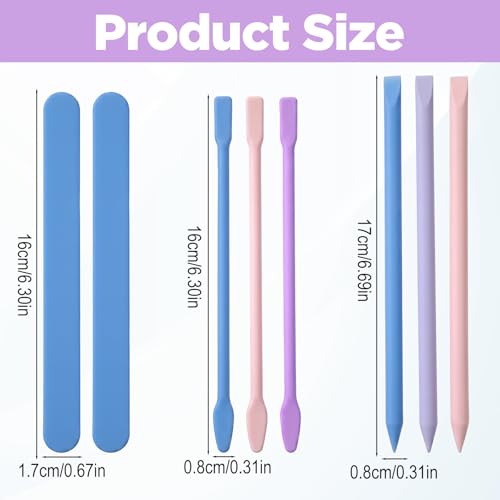 8PCS Silicone Stir Sticks Resin Tools, Reusable Mixing Sticks Silicone Stick for for Liquid, Facial Mask, Glitter Cups, Epoxy, Molds & DIY Crafts