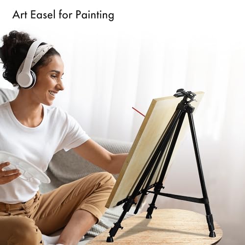 Artify Easel Stand for Sign, Adjustable Double-Tier Portable Art Easel Stand, Height Adjustable from 22-66 Inches, Tripod Display Easel for Painting and Sign, Includes Carrying Bag, 66 Inches, Black - style: 66''B, 1-pack