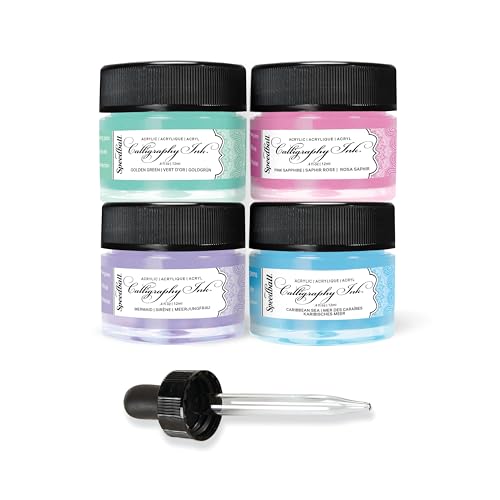 Speedball Acrylic Calligraphy Iridescent Ink 5 Piece Set
