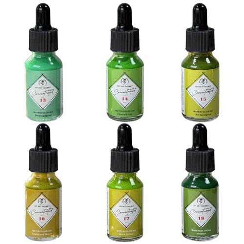 Watercolor Paint Ink Set-Matcha Color Palette-Drawing Inks-Pigment-Based Handmade Ink Quality Art Supplies for Artists Adult Painting Aketching - color: Matcha Cream Set
