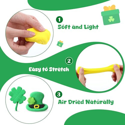 VioraWhite 72 Pcs 38oz Air Dry Clay Bulk Modeling Clay,Green and Yellow - color: Green and Yellow
