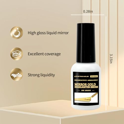 High Gloss Liquid Metallic Gold Acrylic Paint,Mirror-Like Shine for Crafts,20ml - color: Gold