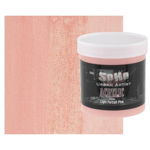Soho Urban Artist Heavy Body Acrylic Paint - 500 ml Jar - Light Portrait Pink - Thick, Rich Color, Excellent Coverage, Professional Quality - Artists Acrylic Paint