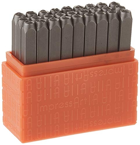 ImpressArt - Basic Bridgette Uppercase 3mm Letter Set for Hand Stamping Projects and Jewelry Making - color: Bridgette (3mm), size: Uppercase