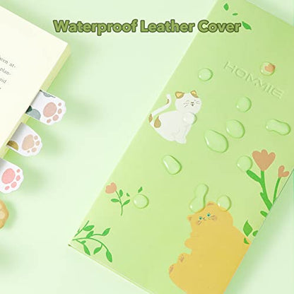 Hommie Cat Sticky Notes Set, Cute Sticky Note Animal Divider Tabs Bundle Writing Memo Pads Page Marker, Sticky Notes Pads for Cat Lovers Kids Office School Supplies Creative Gifts - color: Cat(green Background)