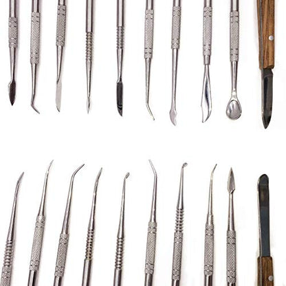 Steel Wax Carving Tool Dental Clay Pottery Plaster Sculpture Carvers Tools Kit Dabber Tool Set