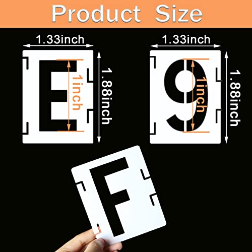 1 Inch Letter Stencils Symbol Numbers Craft Stencils, 42 Pcs Reusable Alphabet Templates Interlocking Stencil Kit for Painting on Wood, Wall, Fabric, Rock, Sign, DIY Art Projects (1 inch) - size: 1 inch