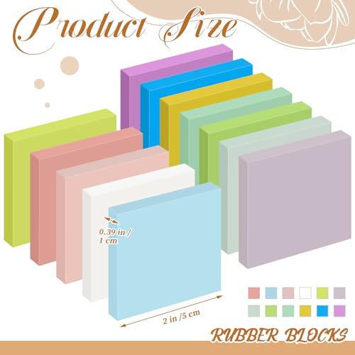 Frienda 24 Pcs 2" x 2" Rubber Carving Block Printmaking Stamp, Multicolor | Easy to Carve, for Printmaking, Stamp Making, DIY Crafting, Scrapbook, Painting, Soft Linoleum for Beginners, Professionals - color: Multicolor