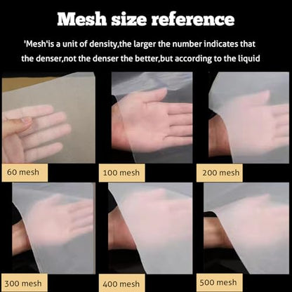 39.37"X39.37" Nylon Mesh Fabric, 60 100 200 300 400 500 Mesh | Nylon Mesh Filter Fabric, Reusable Strainer Cloth for Milk, Juice, Paint - style: 200mesh