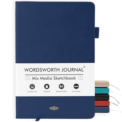 Wordsworth & Black Mixed Media Journal, 96 Pages, A5 Paper, Blue - color: Blue